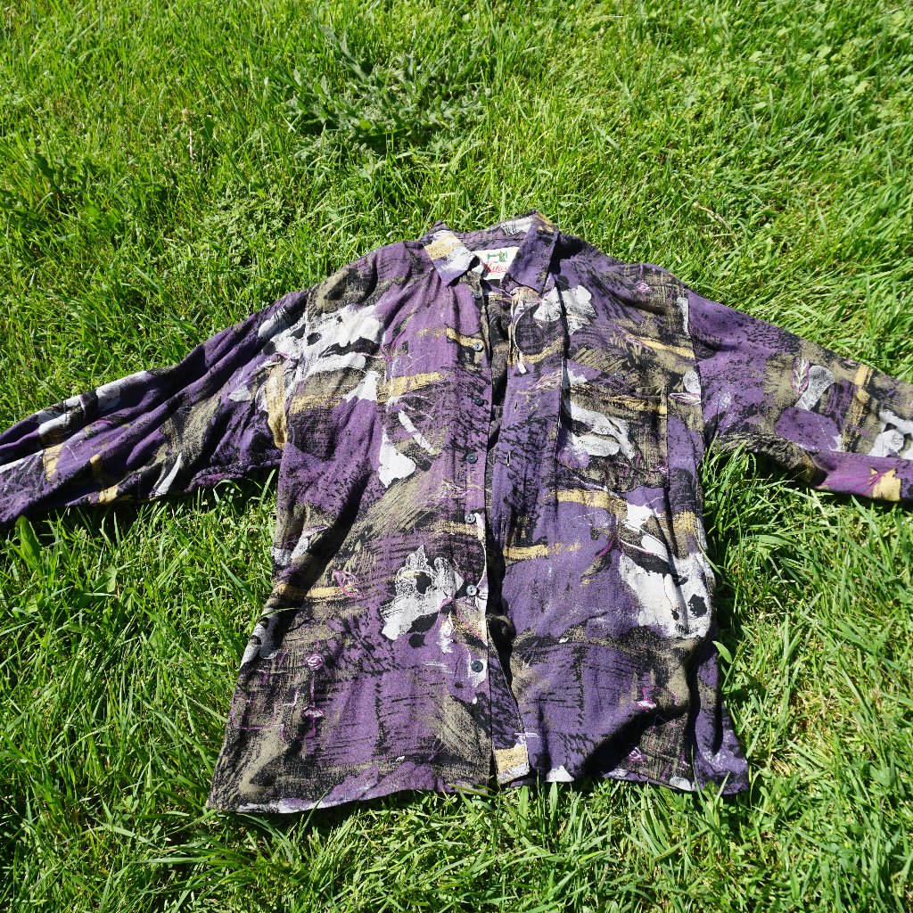 Abstract Purple Button-Down